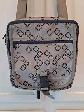 Eddie Bauer Vintage Travex Tech Gray Patterned Organizer Crossbody Bag